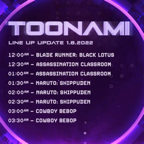 toonami schedule|More.